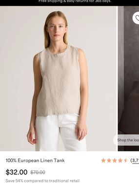Quince Flax European Linen Sleeveless Tank